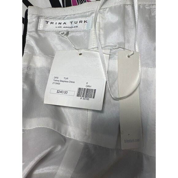 Trina Turk Telma Orchid Purple Cocktail Resort Strapless Dress Size 0 - Picture 7 of 11